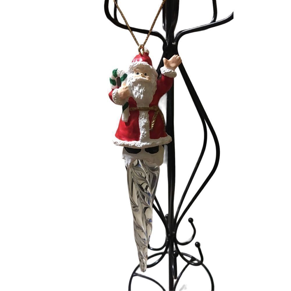 Vintage Collectible Icicle Santa Christmas Ornament
